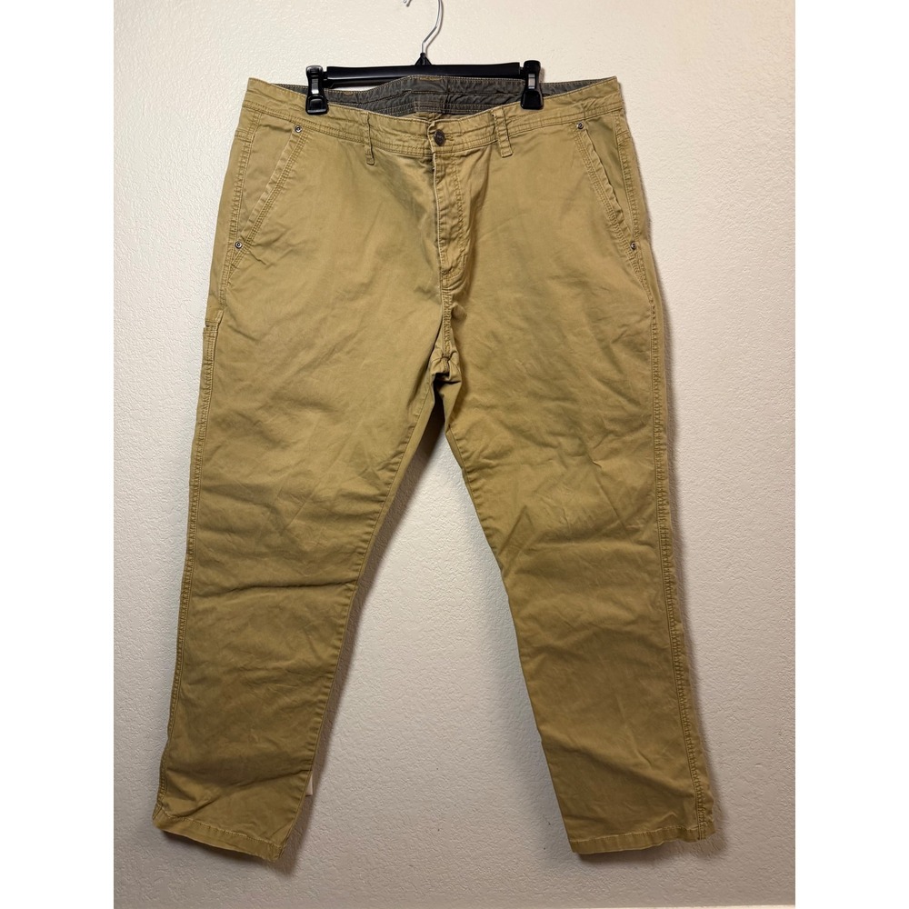 Weatherproof Vintage Mens Utility Khaki Pants Tan 42x30 Cotton Blend Stretch